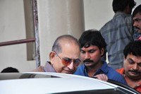 Krishna Watching Srimanthudu Movie at Prasad Lab